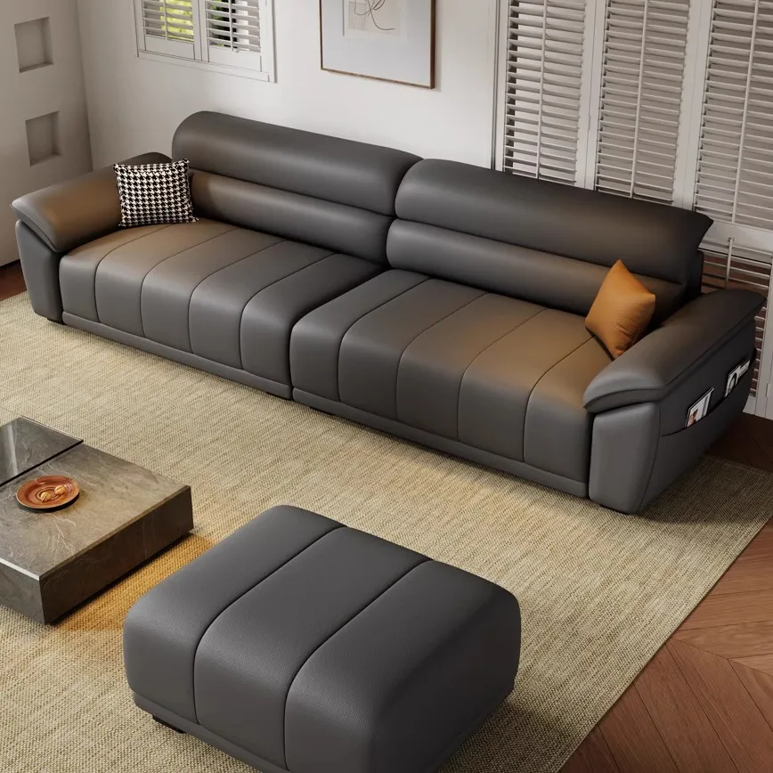 

Customizable Sofa Minimalist Leather Sofa Modern Simple Small Apartment Living Room First Layer