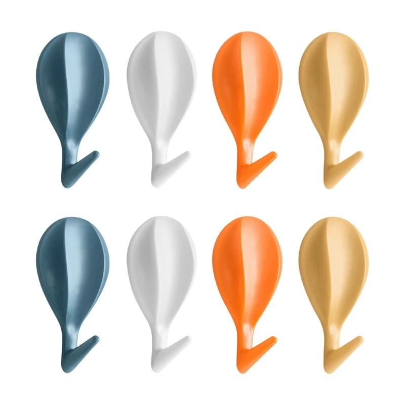 

8pcs Decorative Adhesive Organizers Wall Art Storage Solution Plastic Coat Hooks