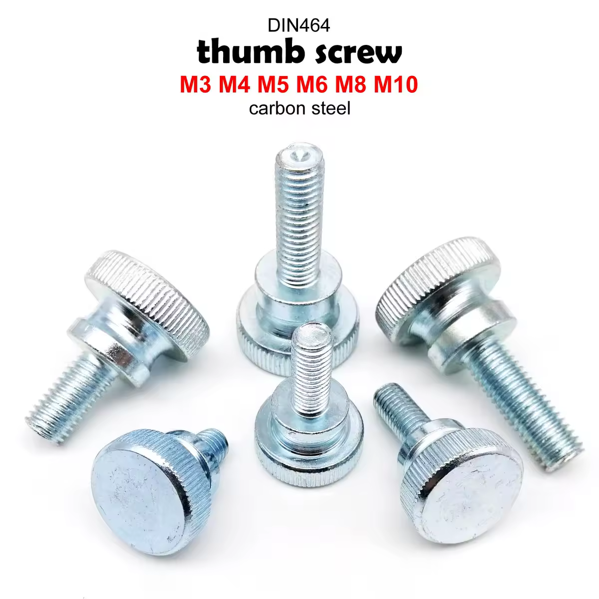 1/2/5pcs M3 M4 M5 M6 M8 M10 DIN464 GB834 Knurl High Step Head Hand Tighten Thumb Screw Bolt Curtain Wall Glass Adjust Thumbscrew