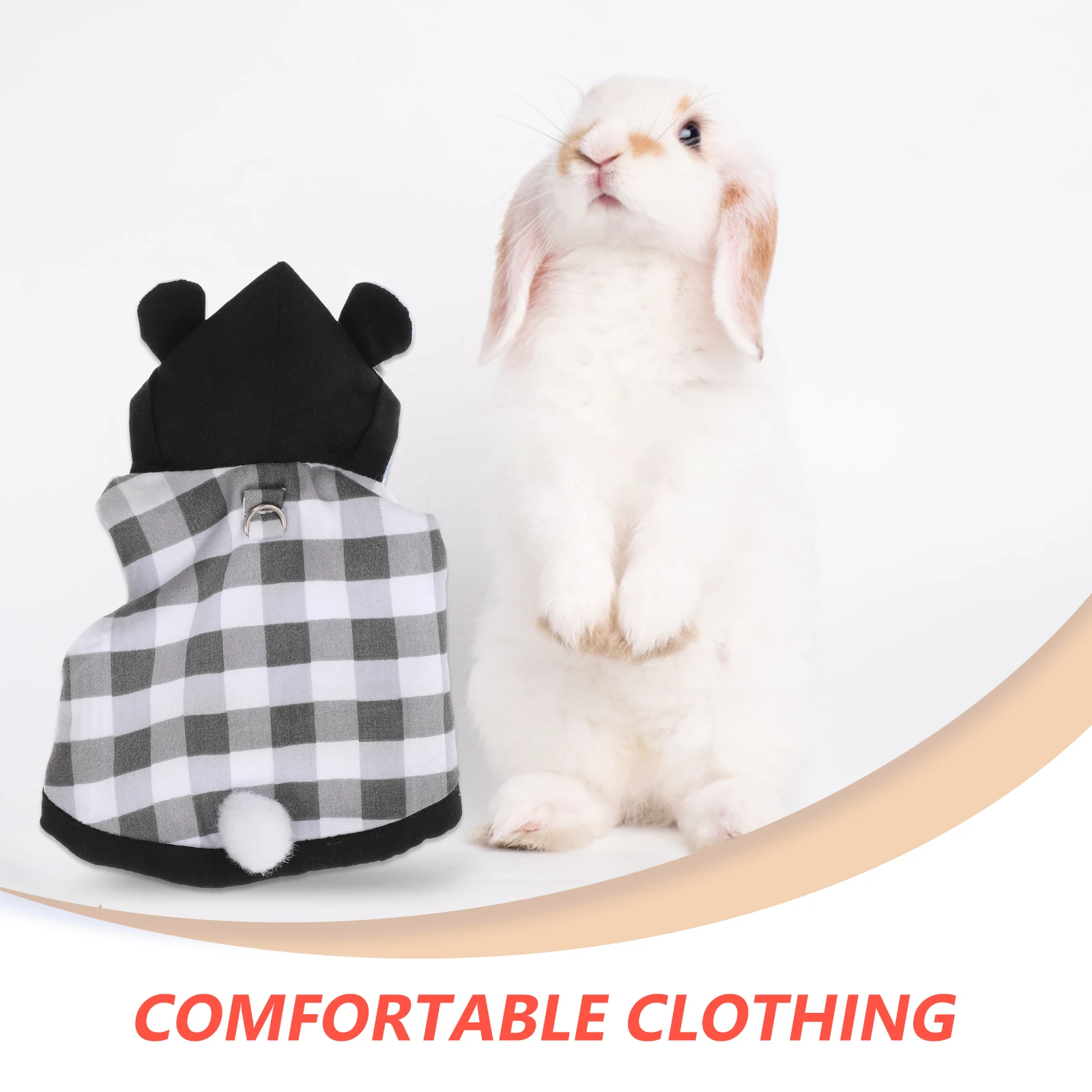 

Pet Rabbit Clothes Lightweight Cotton Harness Costume for Small Animals Pink Sling Leash Washable Reusable Stylish Fashionable