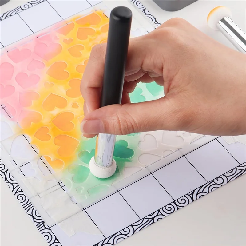 12Pcs/Set Sponge Applicators, Mini Paper Sponges Mushroom Heads Pouncers For Card Making,Background Blender Paintbrush Durable