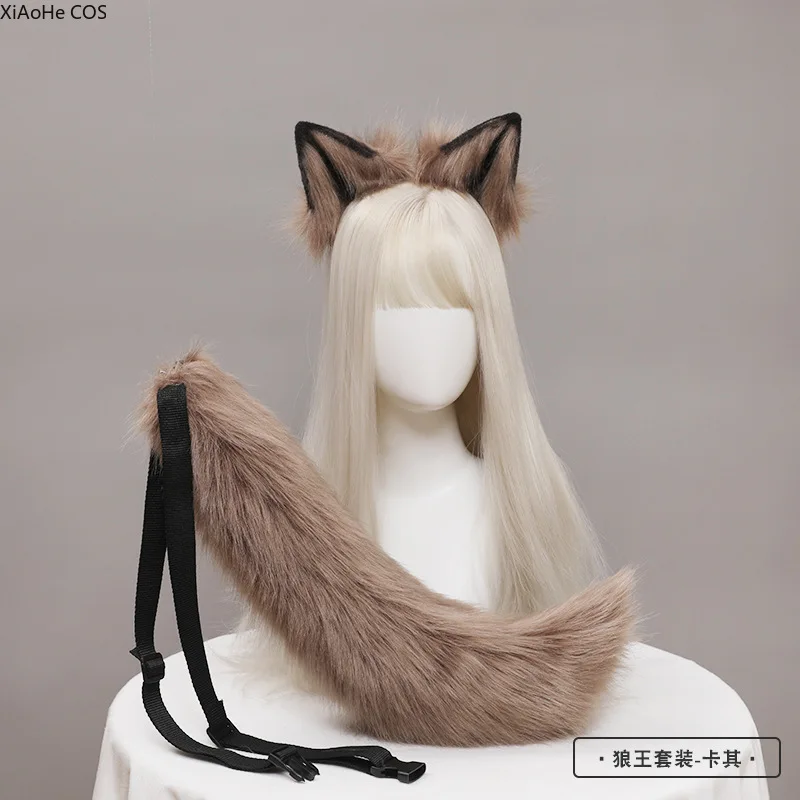 Niestandardowy COSPLAY ręcznie robiony LOL Golden Fox Ears Anime akcesoria do włosów New czerwony lis bestio Tail wilk King opaska z uszami kota ucha