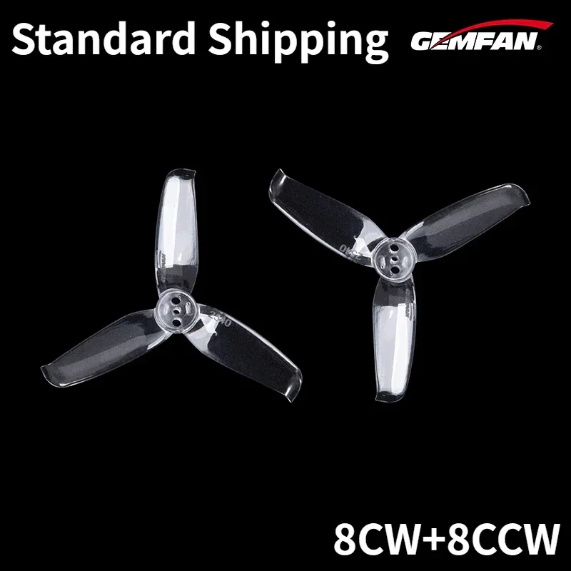 8Pairs(8CW+8CCW) Gemfan Flash 2540 2.5inch 3-Blade Propeller 3-Holes 1.5mm (Random Color) for RC FPV 2.5inch Drones