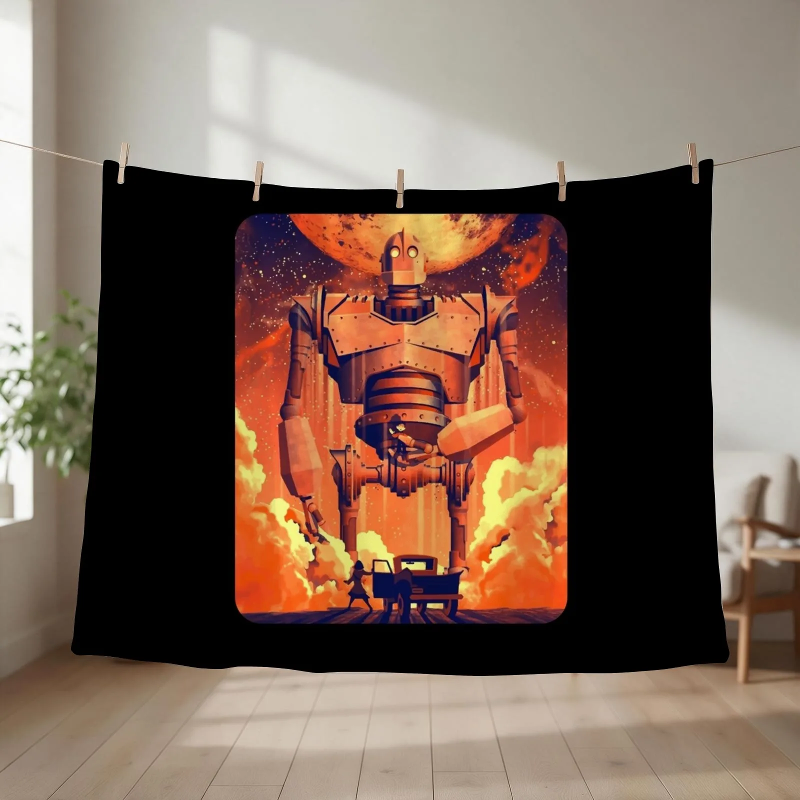 Iron Giant Throw Blanket couch cozy soft plush fuzzy picnic outdoor blanket