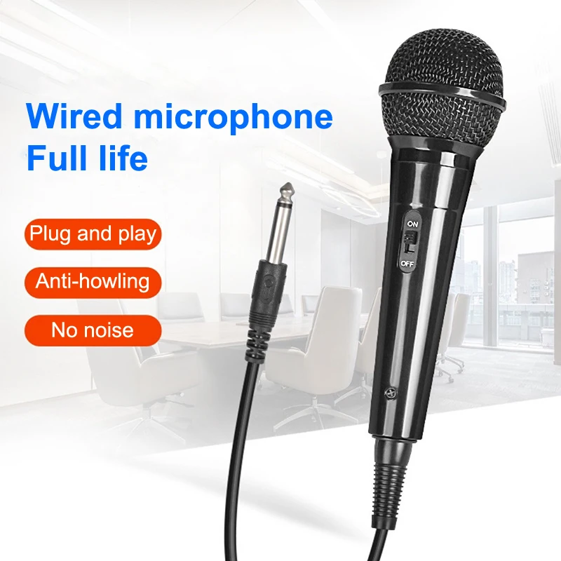 2m Speaker Audio Interface Microphone 6.5mm/3.5mm Socket Sound Card Dynamic Microphone Karaoke Microphone Cable