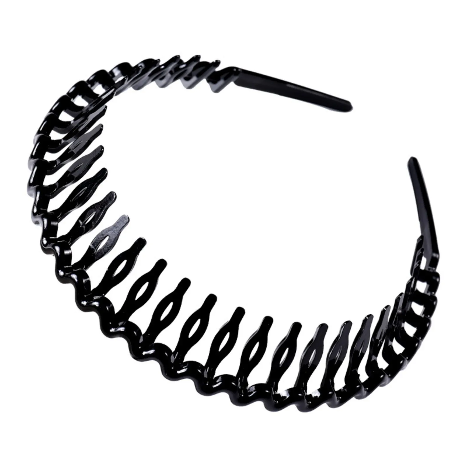 

Non-slip toothed headband for pressing bangs and broken hair, pure black and versatile plastic concealed headband
