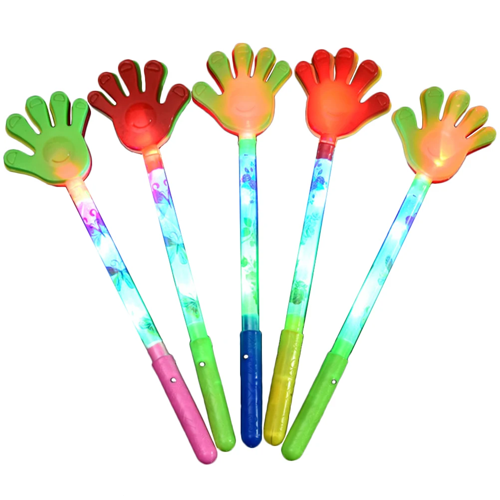 

5 Pcs Glowing Palm Pat Light Hand Clappers Noisemaker Accessories Flash Palms Five-finger Toys Children's Kids