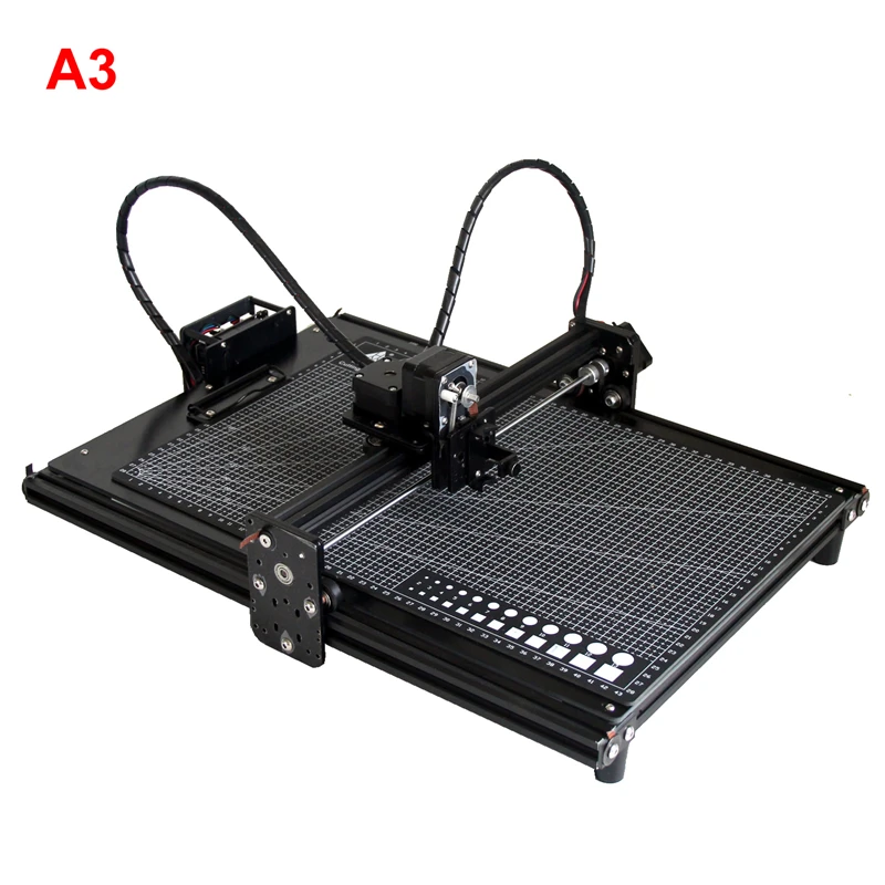 DIY Disassembled LY A3 Frame Pulley Type Pen Drawing Robot Machine Lettering XY-plotter Step Motor Version Support Laser Kit