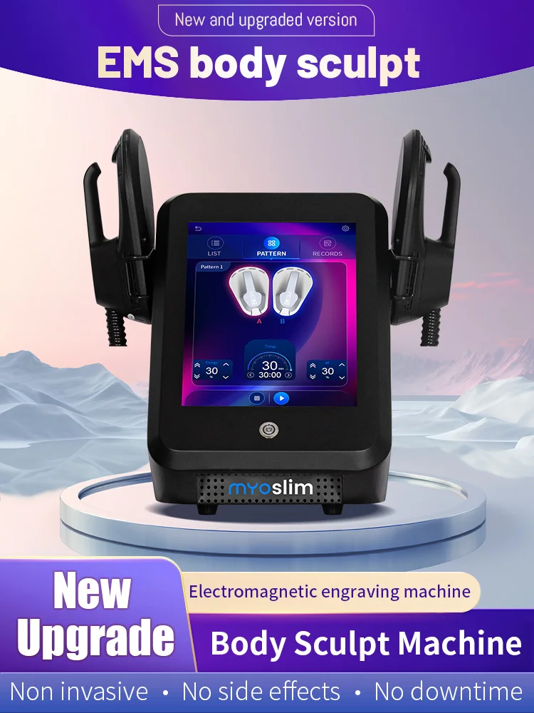 Mesin Pelangsing Stimulasi Otot Tubuh EMS 2 Pegangan untuk Alat Pembentuk Kebugaran Penghilang Lemak Penurunan Berat Badan untuk Penggunaan Salon Kecantikan