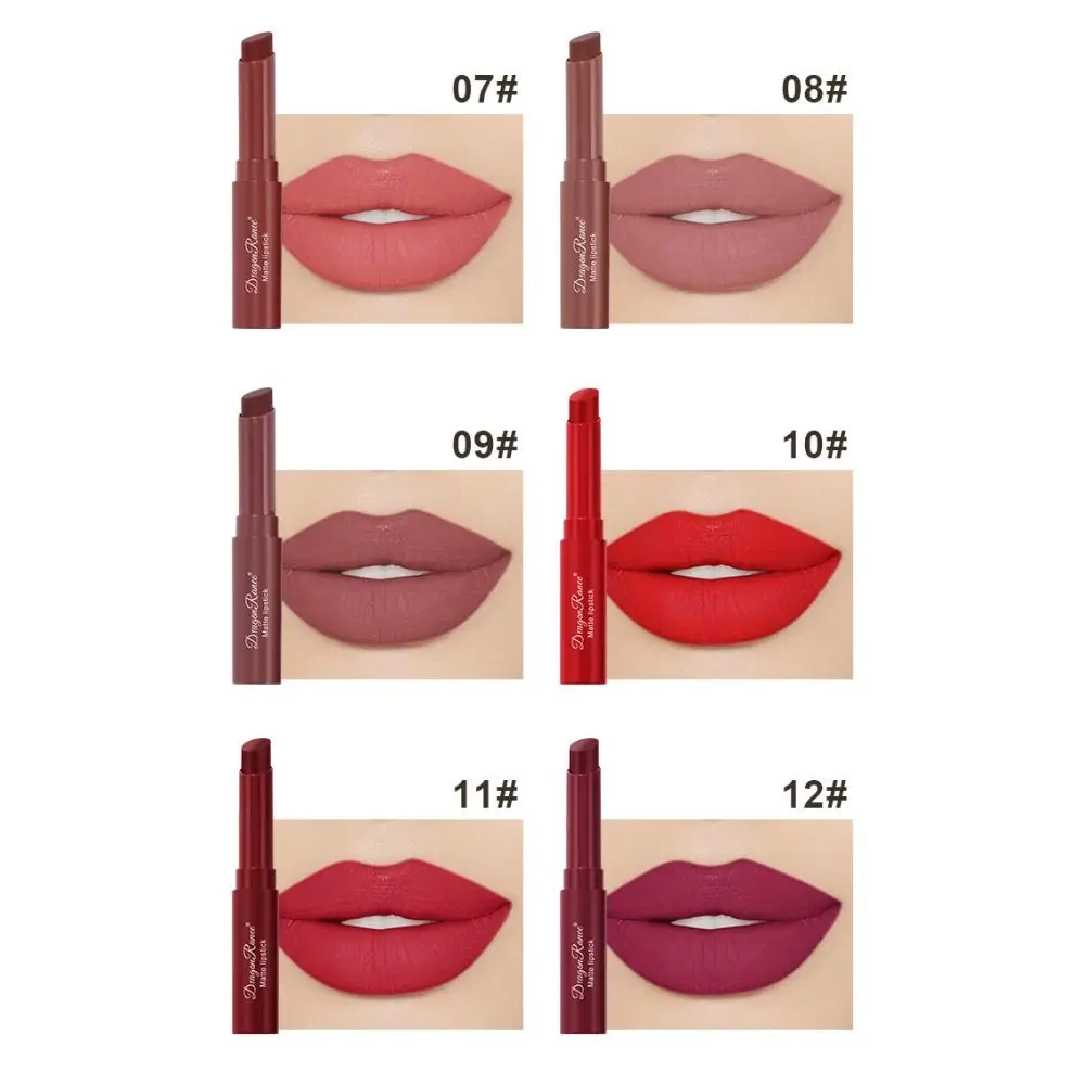 Waterproof Matte Lipstick Velvet Long Lasting Lip Makeup Solid Lip Gloss 12 Colors Cosmetic Nude Lip Stick Women