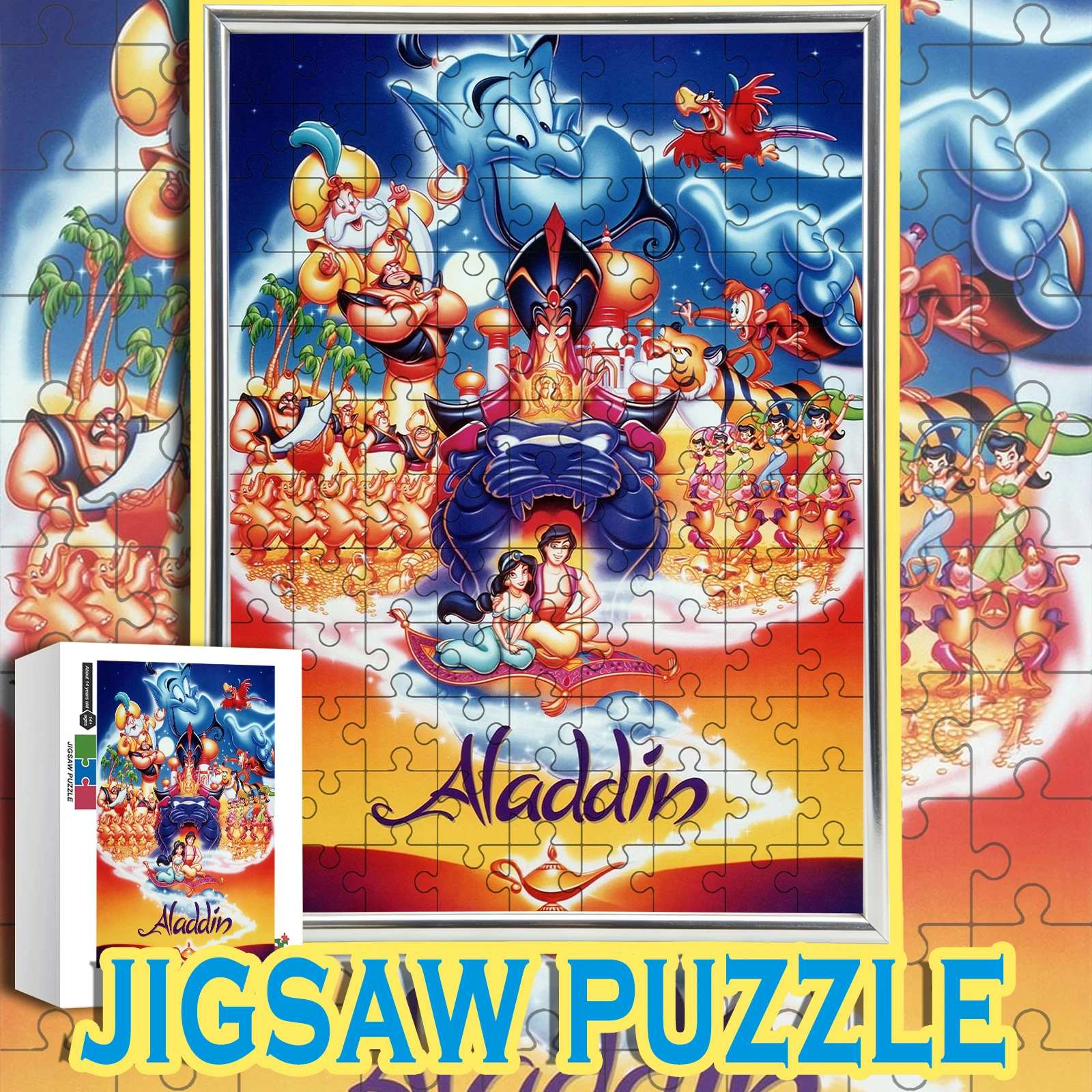 

Aladdin theme cartoon Jigsaw 108/200/300/500/1000pcs wooden floor game puzzle,home decoration,gift