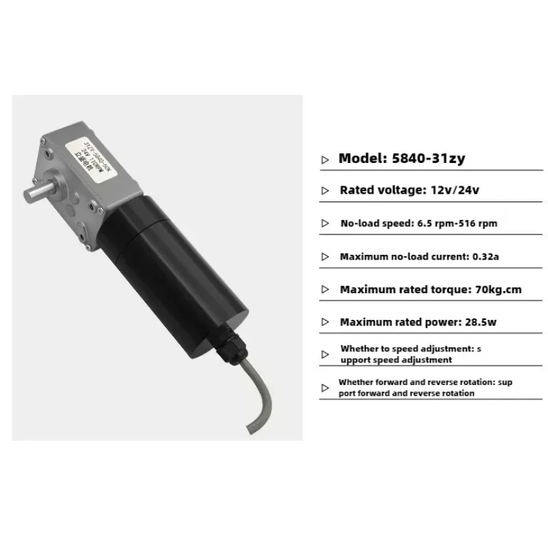 

5840-31ZY waterproof DC gear motor reverse and reverse speed regulation 12V24V high torque motor