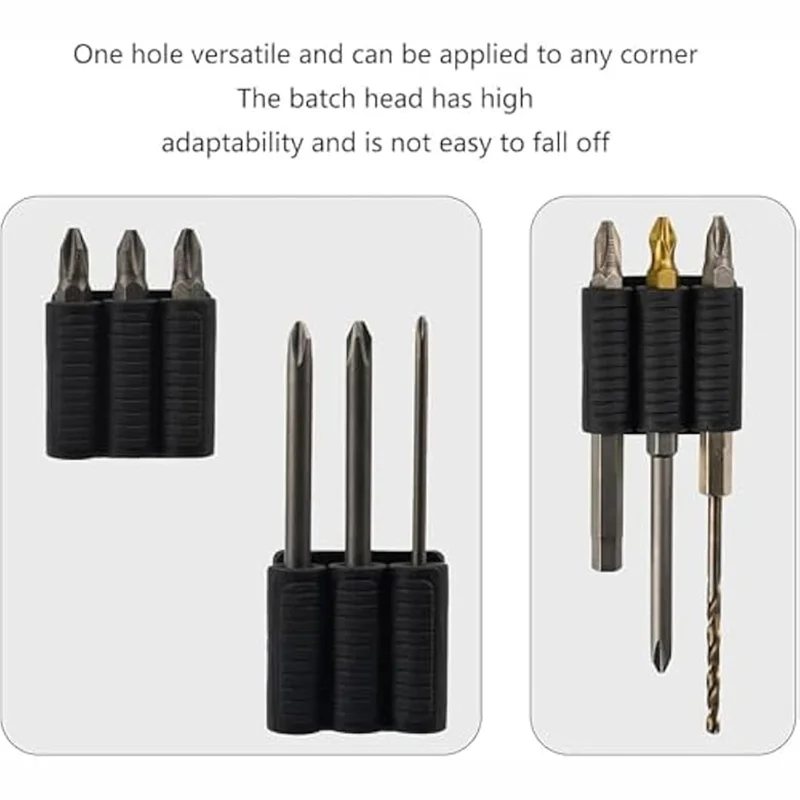 

A25F-Fits Most Drills, 3Pcs Universal Self-Adhesive Drill Bit Gripper, Adhesive Bit Gripper, Drill Bit Holder For Impact Driver