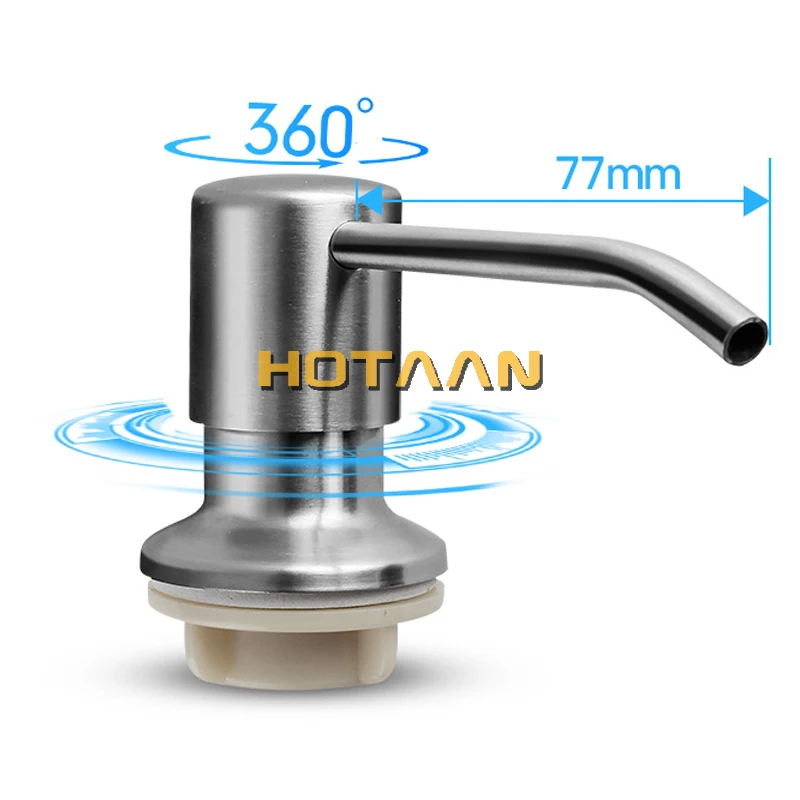 Stainless Steel 300ml Kitchen Hand Sanitizer Sink Liquid Soap Detergent Dispenser Pump Storage Holder PE Bottle