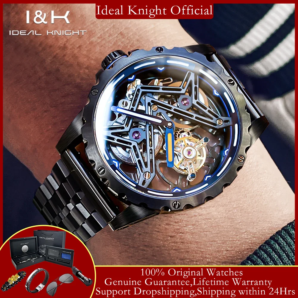 IDEAL KNIGHT 6803 Real Tourbillon Mechanical Watch for Men Fully Hollow Limited Edition Luxury Man Watch (The Great Wall Series)