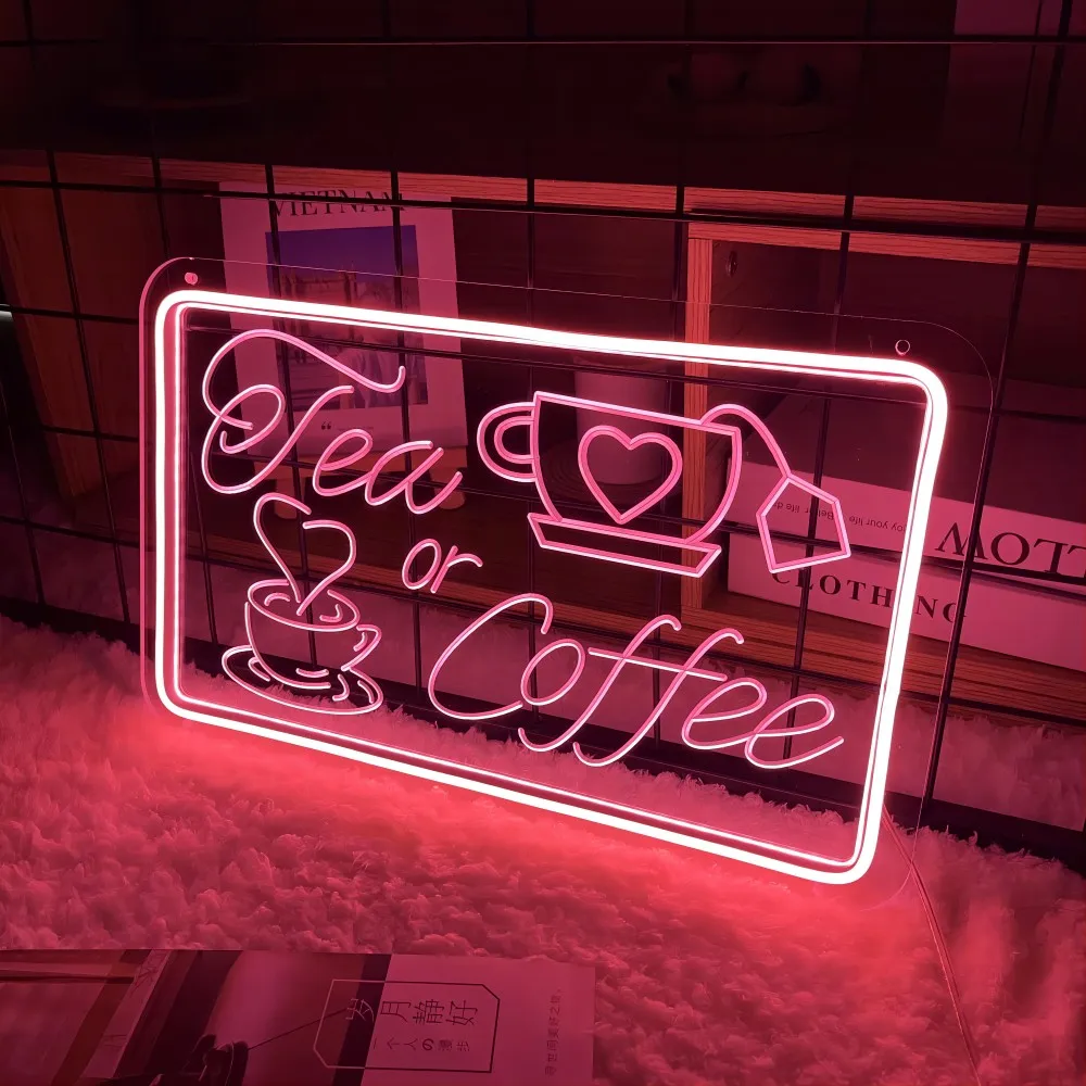 

12 Colors Tea and Coffee Neon Sign Personality Custom Made Led Luminous Letters For Cafe Shop Bar Neon on The Wall Decoration