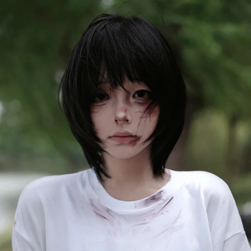 Perruque de Cosplay originale Sin Kuze Shizuka pour hommes et femmes, cheveux courts noirs, résistants à la chaleur, accessoire d'halloween