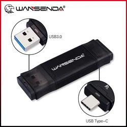 WANSENDA tipo C chiavetta USB 2-IN-1 OTG Pen Drive 512GB 256GB 128GB 64GB 32GB Pendrive USB 3.0 Memory Stick per TYPE-C Mobile