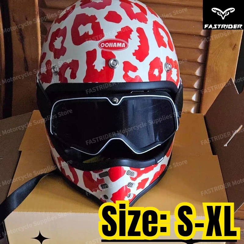 

Retro Full Face Motorcycle Helmet, 3C Certified Small Shell Motorbike Helmet for Men Women, 4 Season Off-road Riding 오토바이 헬멧