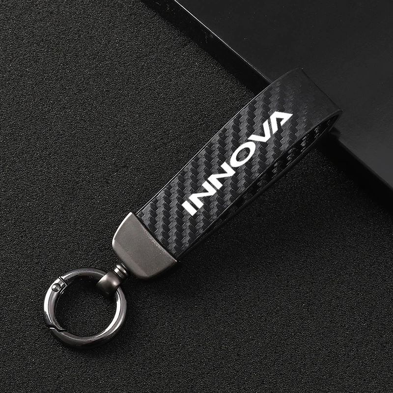 High-Grade Leather Motorcycle keychain Horseshoe Buckle Jewelry fortoyota INNOVA ZENIX with logo car Accessories