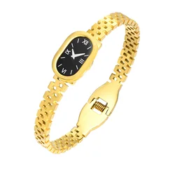 Watch Style Bracelet For Women, Stainless Steel Bangle, Charms Jewelry