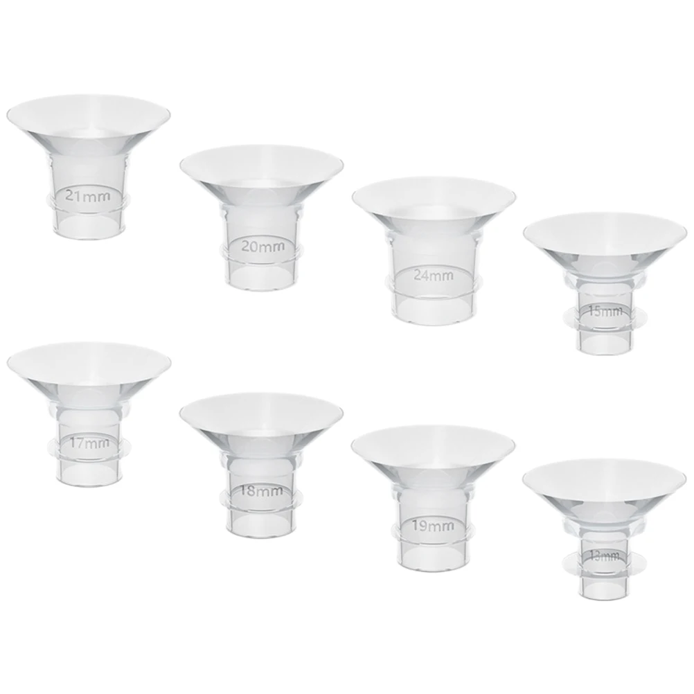

8 Pcs Breast Pump Converter 13mm 15mm 17mm 18mm 19mm 20mm 21mm Flange Inserts Trumpet Silicone Electric Wearable