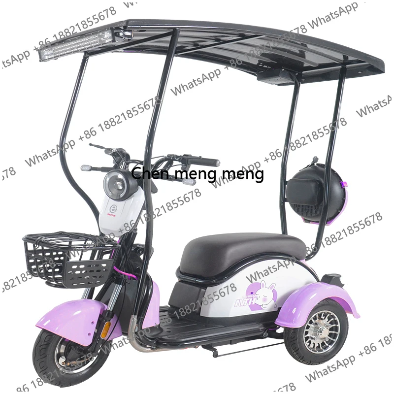 Hot Selling 3 Wheel Adult Electric Motorcycle for Sale 3 Wheel Solar Tricycle With Roof