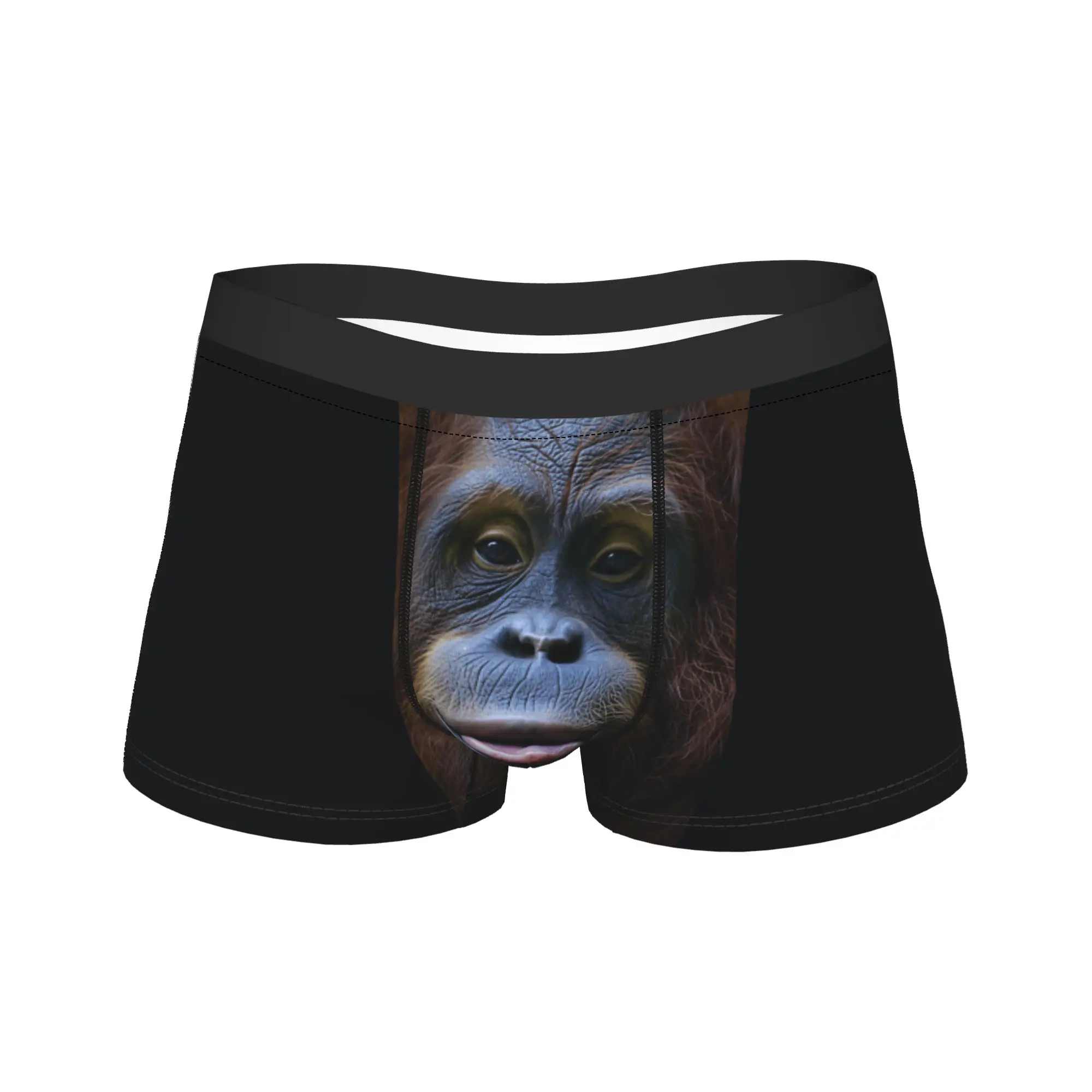 Realistic Orangutan Stick Out Tongue Portrait Underwear  Printed Boxershorts Hot Sale Men's Panties Classic Boxer Brief Gift