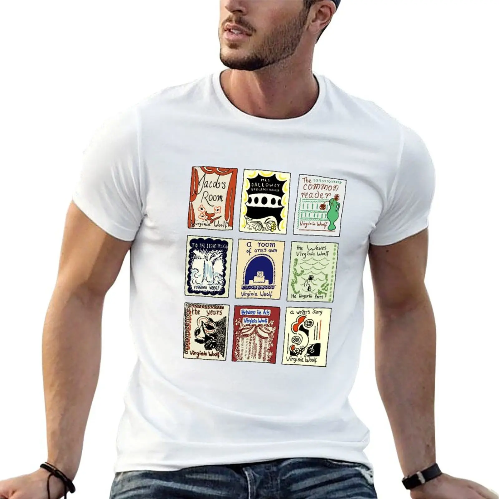 Virginia Woolf Book Covers T-Shirt quick drying Funny t-shirts mens t shirts