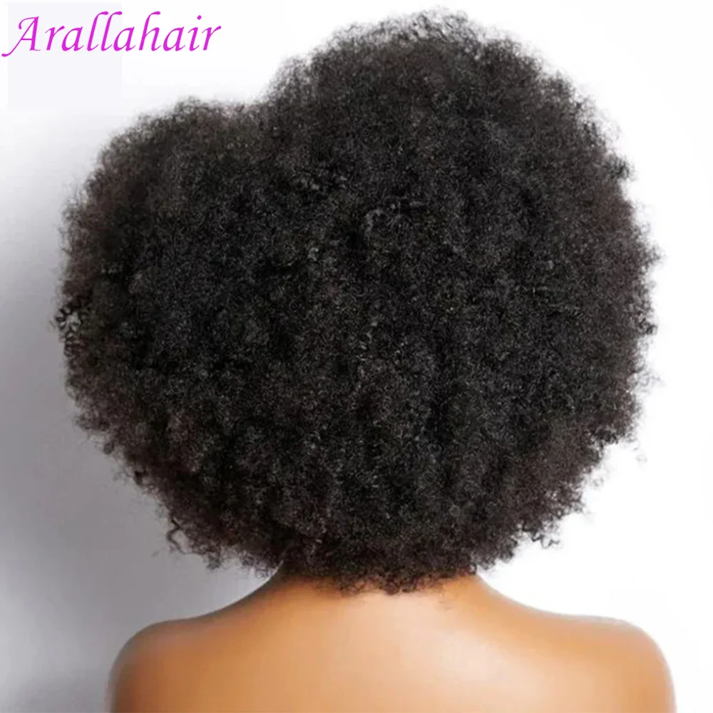 Afro Kinky Curly Lace Front Wig Brazilian Afro Short Bob Human Hair Wig 13x4x2 HD Lace Natural Hairline 250% Density 12A