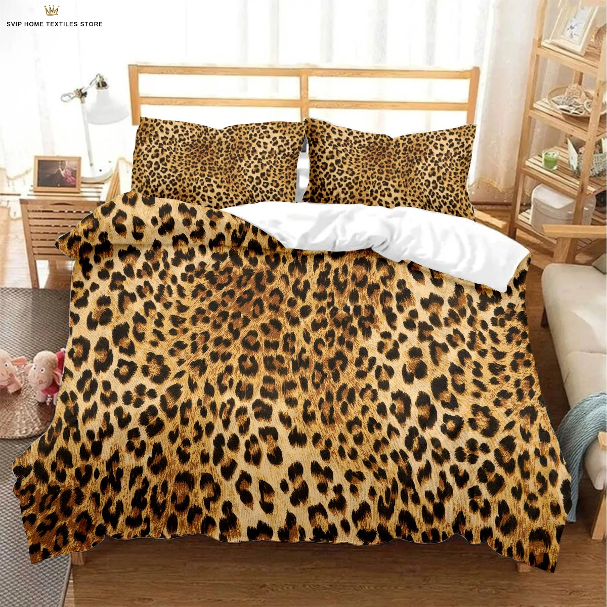 

Animal Texture Leopard Zebra Pattern 3D Printing Quilt Cover Bedding Set Soft and Comfortable Duvet Cover Bedspread Set