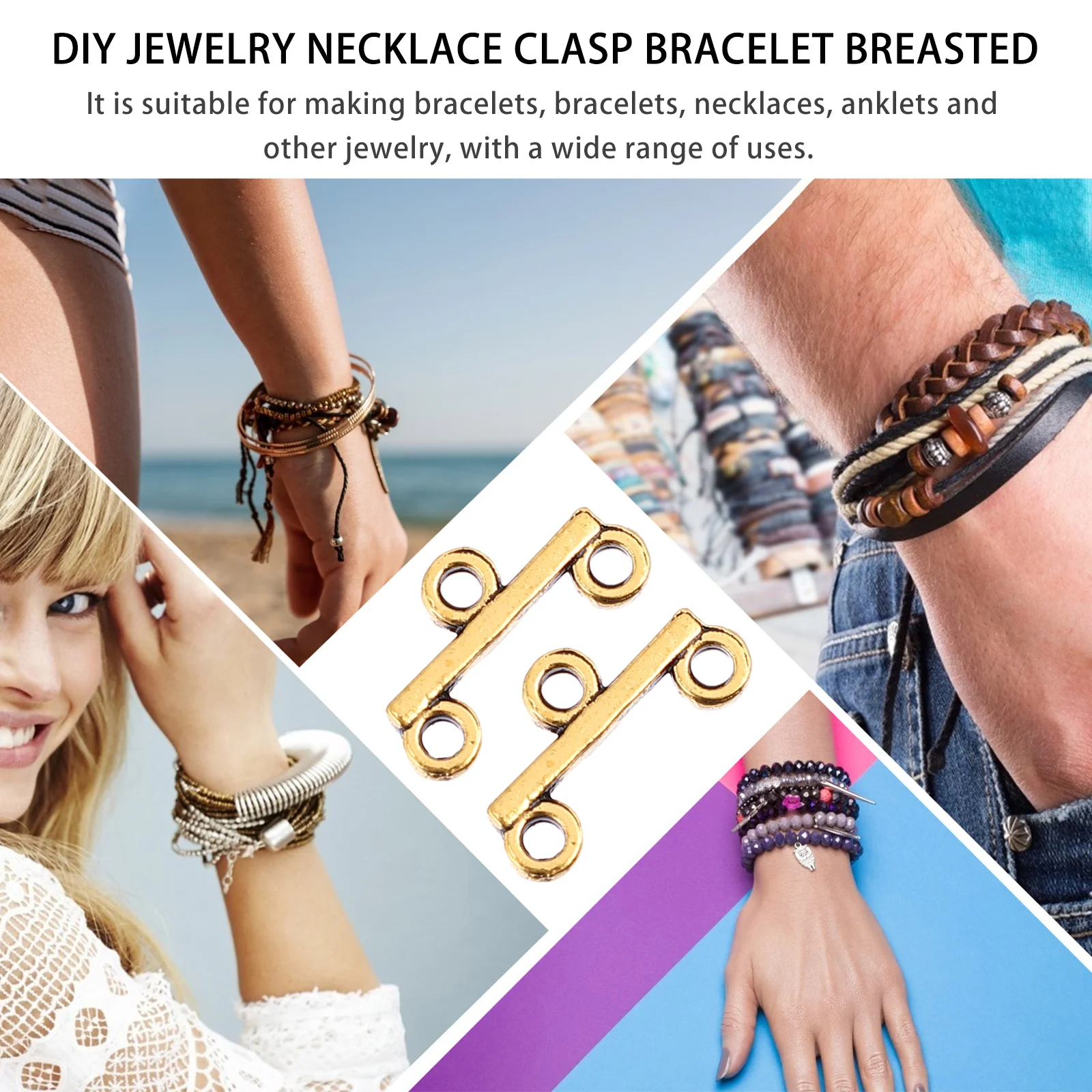 

100Pcs Gold Multi Purpose Jewelry Clasps DIY Craft Accessories Necklace Bracelet Connectors Durable Finish