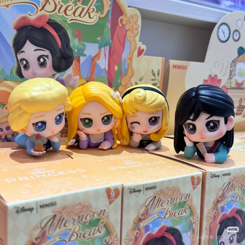 Disney Princess Afternoon Rest Series Blind Box Toy Tide Play Cute Doll Anime Action Figures Mystery Box Collect Model Girl Gift
