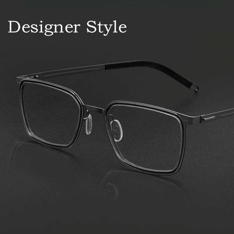 YIMARUILI New Fashion Designer Glasses Women Without Screws Luxury Pure Titanium Optical Prescription Eyeglasses frame Men 020HM