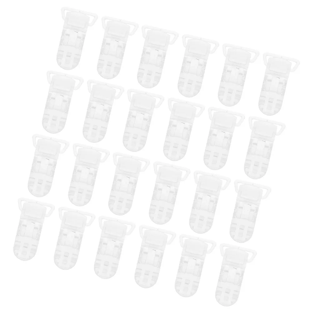 

50 шт. прозрачных пластиковых держателей-клипс для пустышек, ремешков для нагрудников новорожденных, прорезывателей, креплений для варежек-прорезывателей