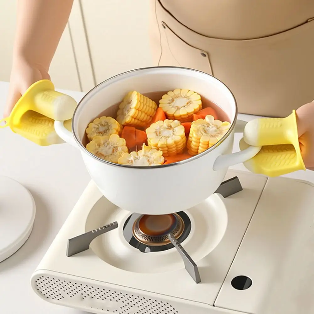 Color-changing Silicone Insulation Gloves Non-slip Creative Oven Mitts Waterproof Anti-Scald Heat Resistant Gloves Barbecue