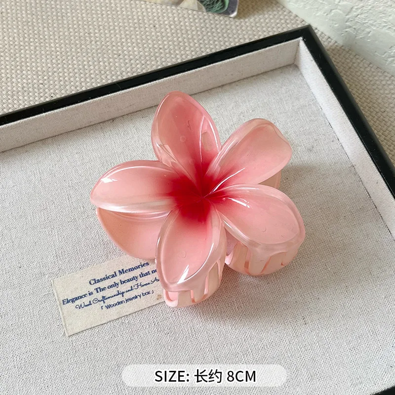 8cm künstliche lila Lotusblume Süßigkeiten Farbe Haars pange transparente Ei Blume Haarnadel Bad Clip Haar Zubehör Frauen Griff