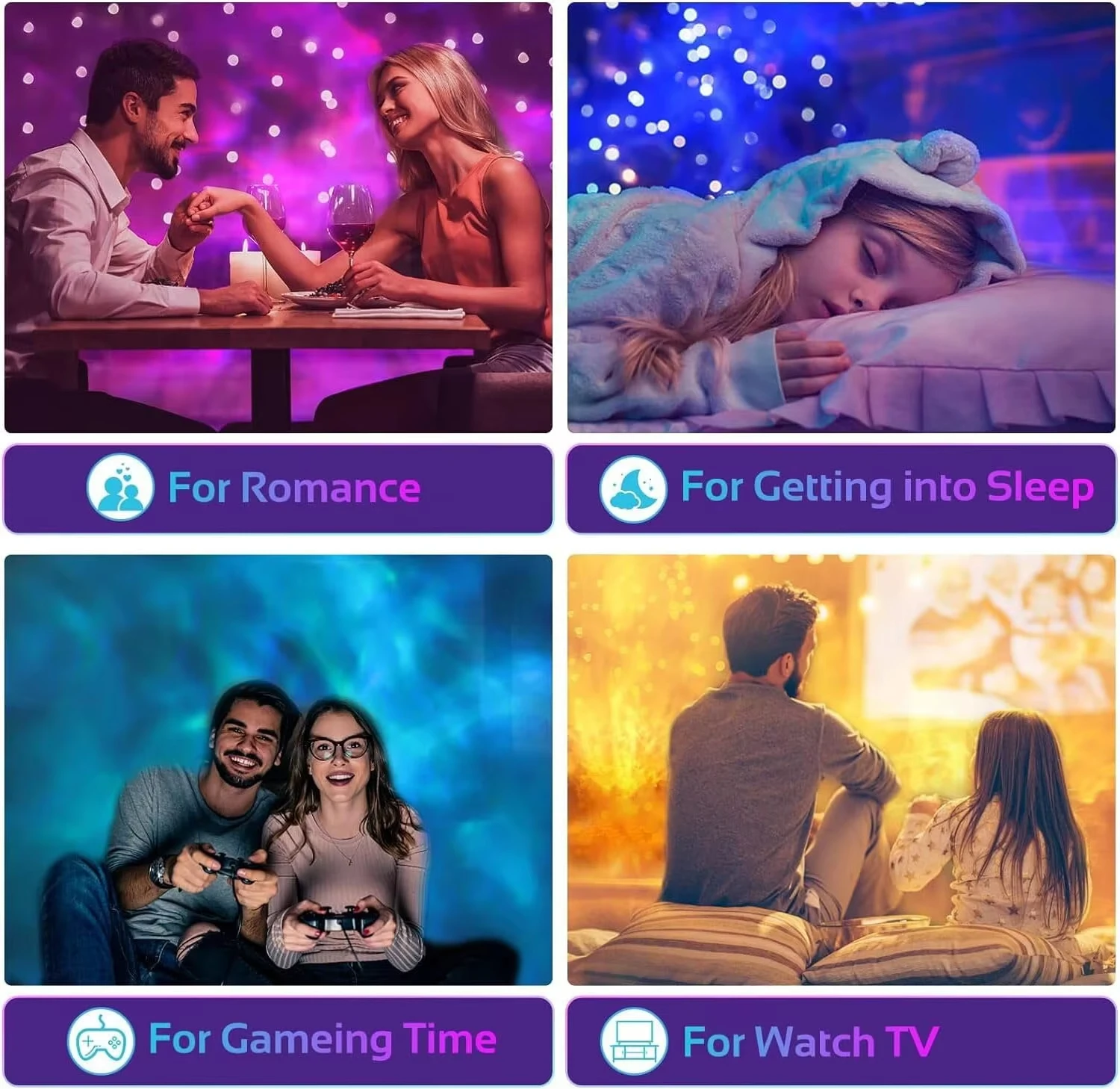 16Colors Ocean Wave Aurora Projector Light Water Ripple LED Night Light with Remote USB Powered for Kids Room Ambient Decor Gift