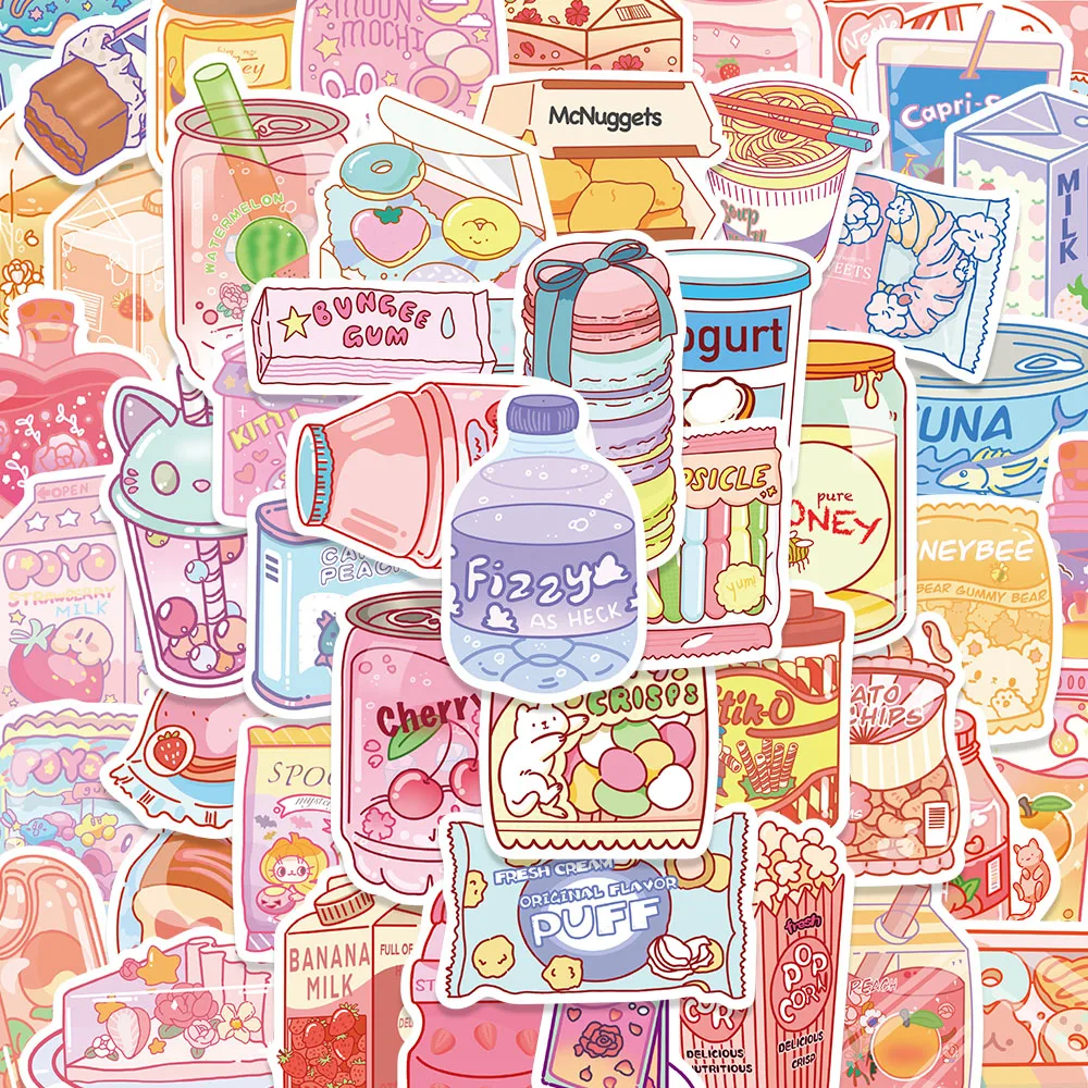 50PCS Ins 스타일 크리 에이 티브 스낵 스티커, 휴대 전화, 컵, 편지지 상자, 스크랩북에 대 한 DIY 장식 방수 스티커