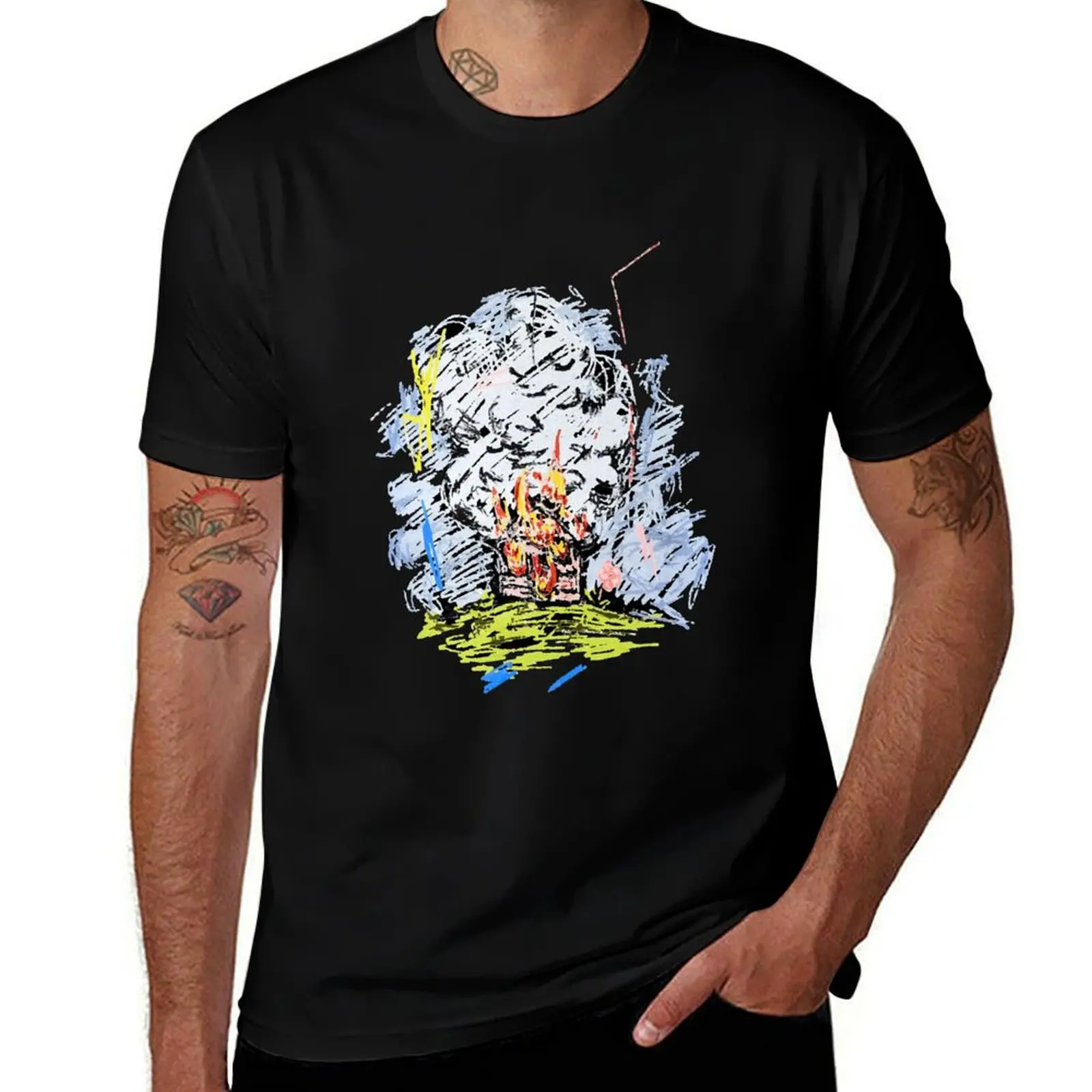 Isaiah Rashad Merrch The House Is Burning Merch The House Is Burning T-Shirt Outdoor Sports Lightweight Tee T-Shirt