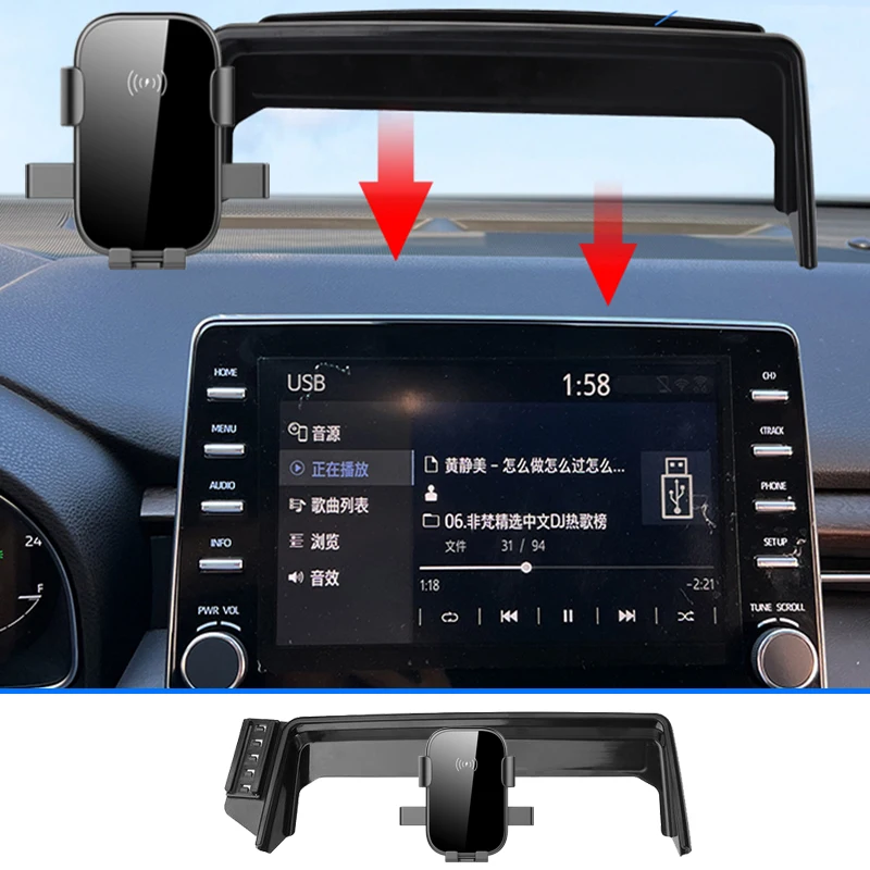 For Toyota Avalon 2019 2020 2021 2022 Car Phone 9-Inch Navigation Holder Wireless Charging 15W Screen Base Trim Accessories