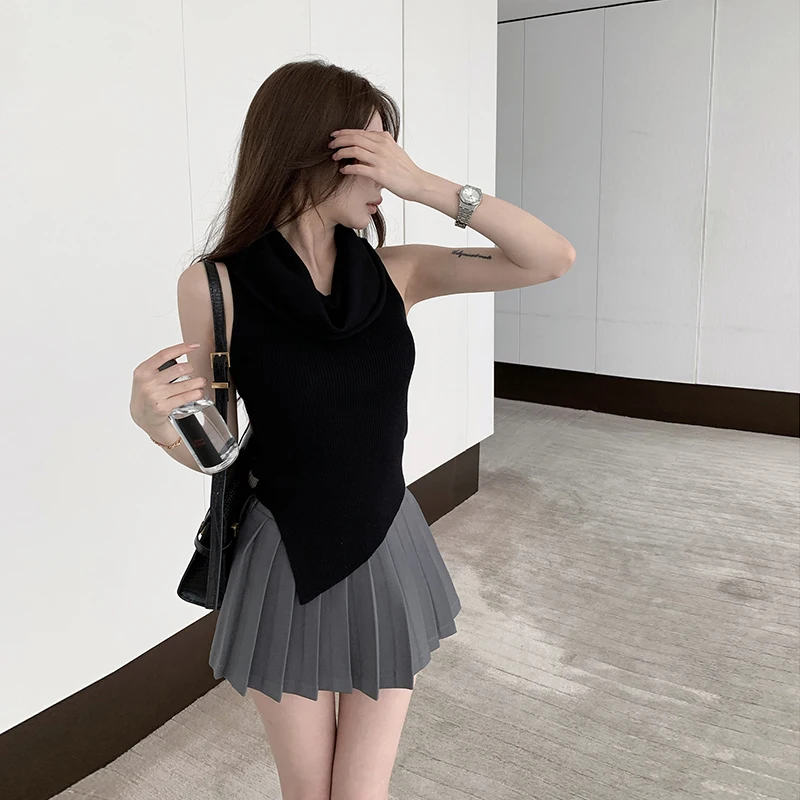 

Универсальный вязаный приталенный жилет Wuuus для женщин, топ-жилетка, верхняя одежда, весна 2024, модный, универсальный, из чистого трикотажа