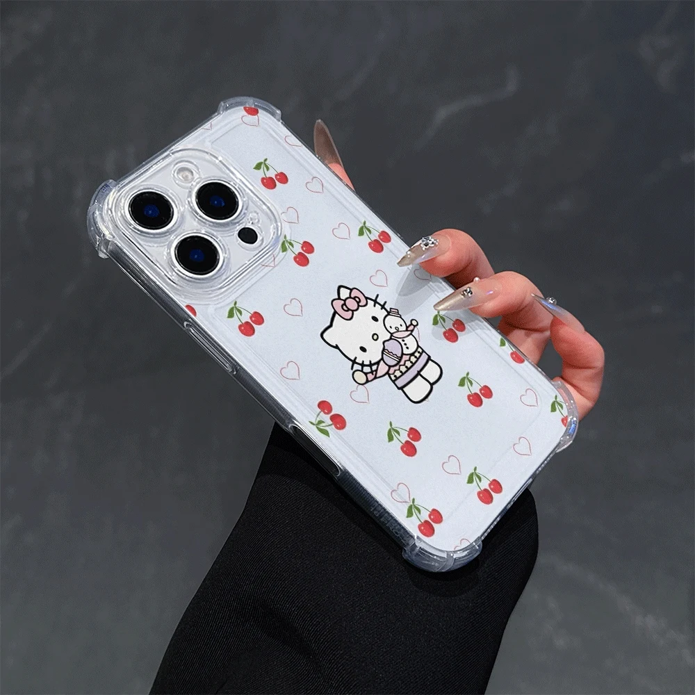 

Прозрачный чехол для телефона Hello Kitty для IPhone 14, IPhone 16/15/14/13/12/11/x/xs/xs Max, чехлы для мобильных телефонов для девочек, милый чехол Hello Kitty Cat