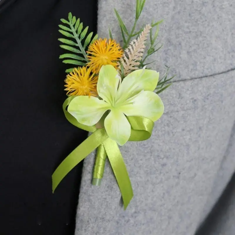 

P9FE Wedding Boutonnieres Подружки невесты жениха искусственные цветы для большой свадьбы