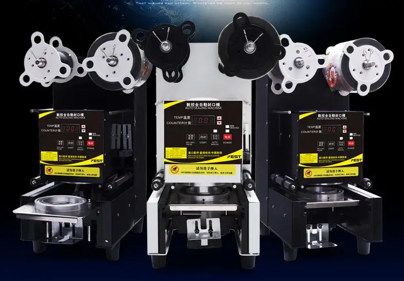 Automatyczna zgrzewarka Bubble Milk Tea Shop Zgrzewarka do pakowania Komercyjna elektryczna plastikowa pokrywa kubka ciśnieniowego