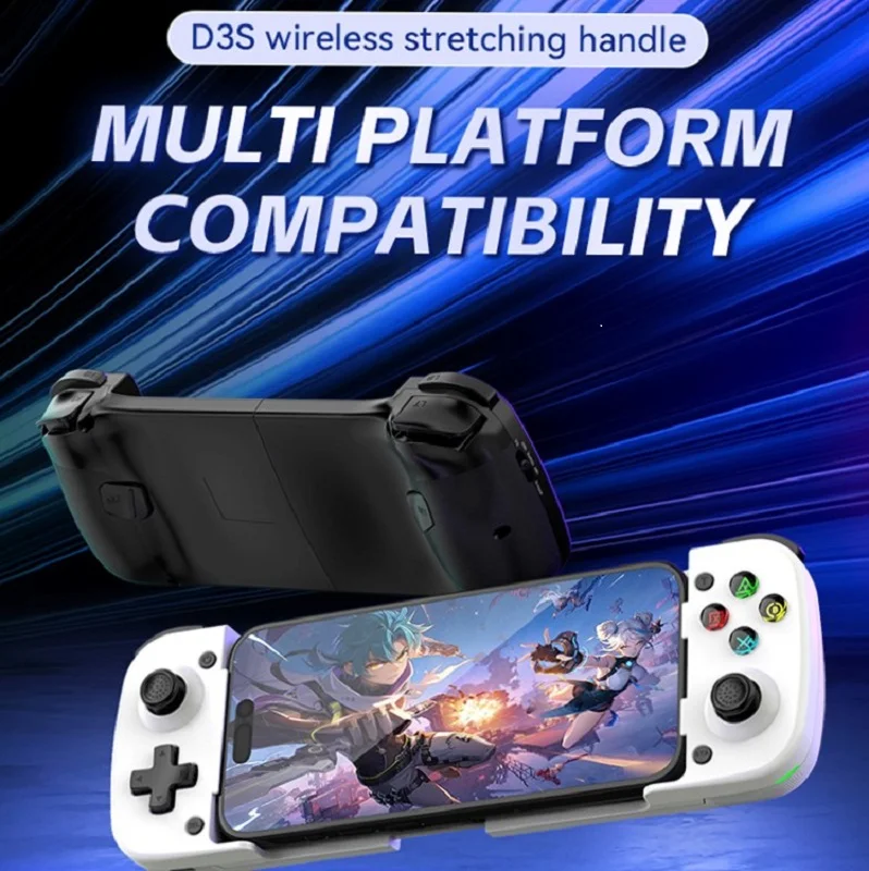 D3s Bluetooth Gamepad Hall Effect Joystick Mobile Phone Gaming Controller with Turbo/Vibration/Macro Games Handle for Switch PC