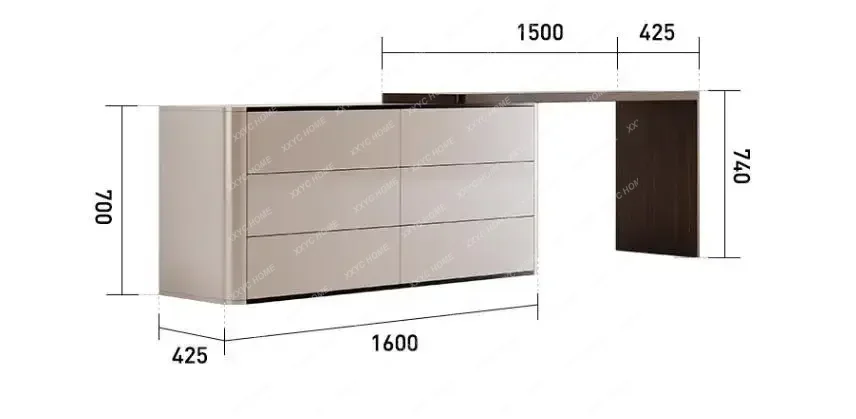 Modern Light Luxury Designer Chest Dresser Integrated Minimalist Bedroom Bright Paint Storage Cabinet Makeup Table
