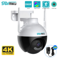 SOVMIKU 4K 8MP Smart Wifi PTZ Camera Home Security Protection 5x Digital Zoom AI Human Detection ONVIF Wireless CCTV IP Camera