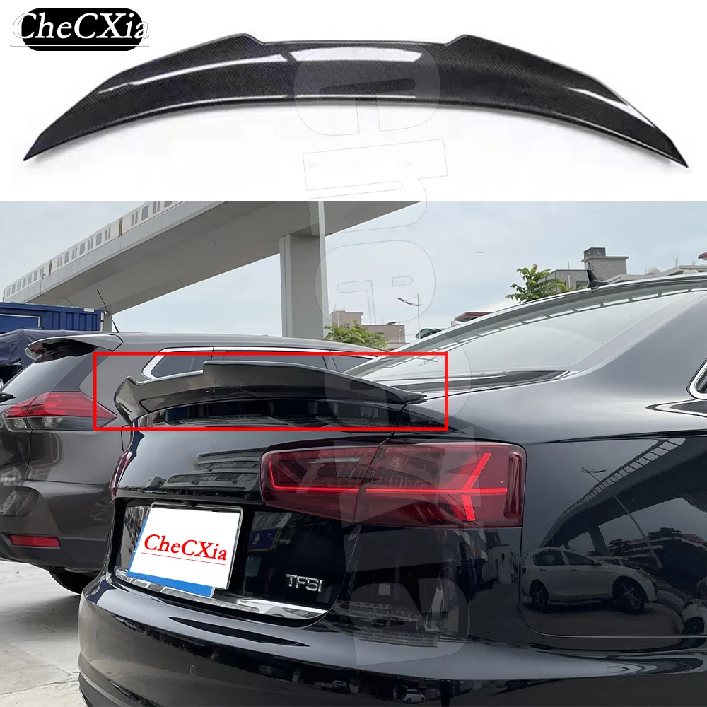 Suitable For Audi A6 S6 RS6 C7 2012-2018 Sedan PSM Style Genuine Carbon Fiber Forged Carbon Fiber Trunk Cover Spoiler Tail Wing