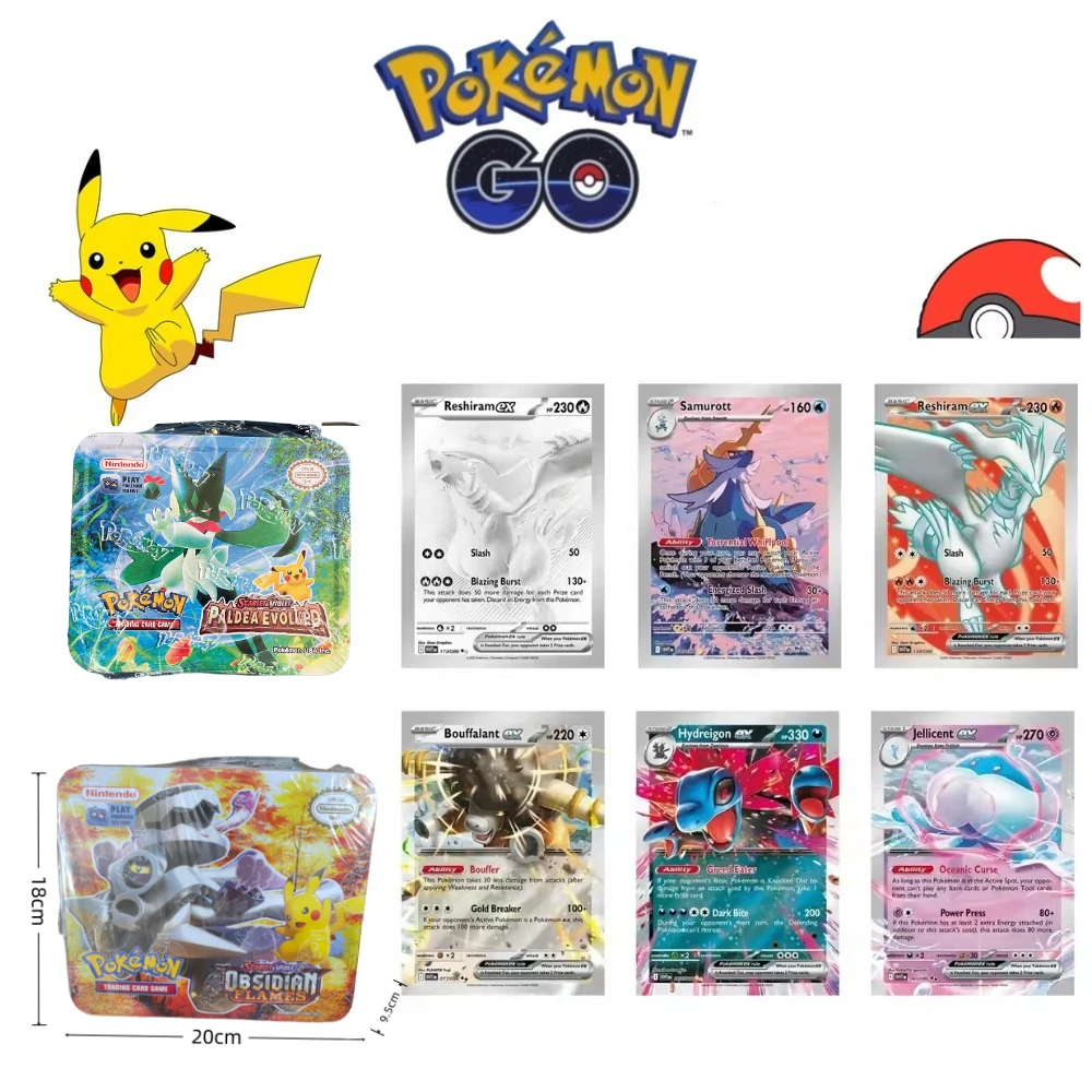 

Новый 41/42/48/68/118/210 шт. железная металлическая коробка Pokemon голографические карты PROXY торговые игровые карты Пикачу GX PTCG игровые карты игровая игрушка